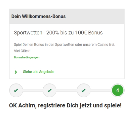 Bestätigen Sie die Registrierung